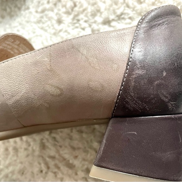 Dansko Taupe Napa Leather Block Heeled Loafers sz 6 - Picture 7 of 9